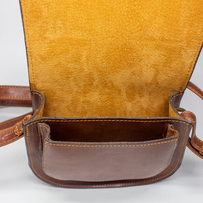 Portefeuille bandoulière marron