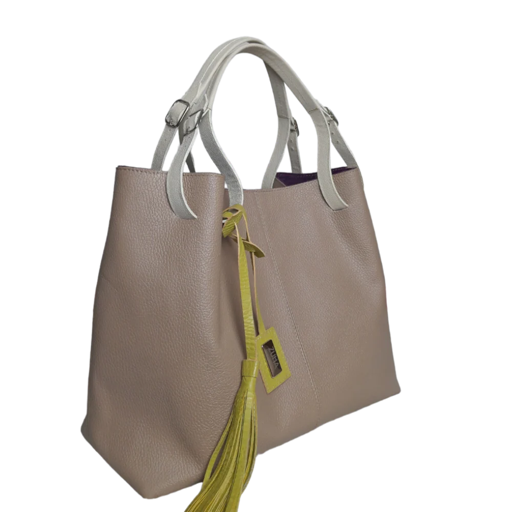 Sac en cuir Adelle Taupe pour femme