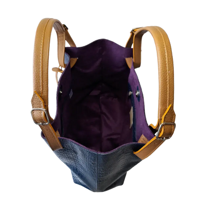 Sac à main en cuir bleu foncé Adelle Reptile pour femme