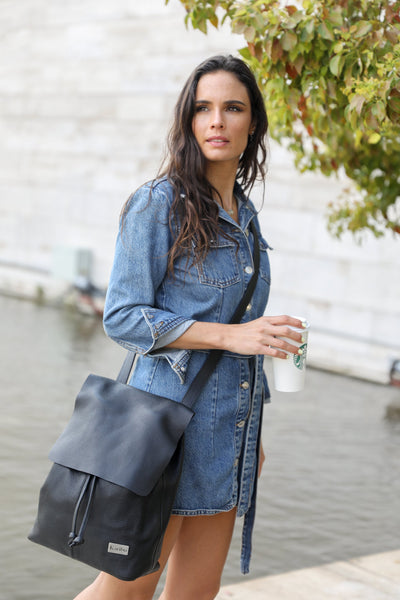 Sac à dos noir Bernardita - portefeuille