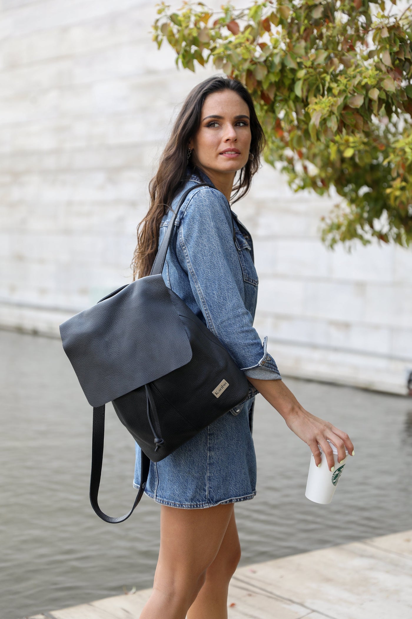 Sac à dos noir Bernardita - portefeuille