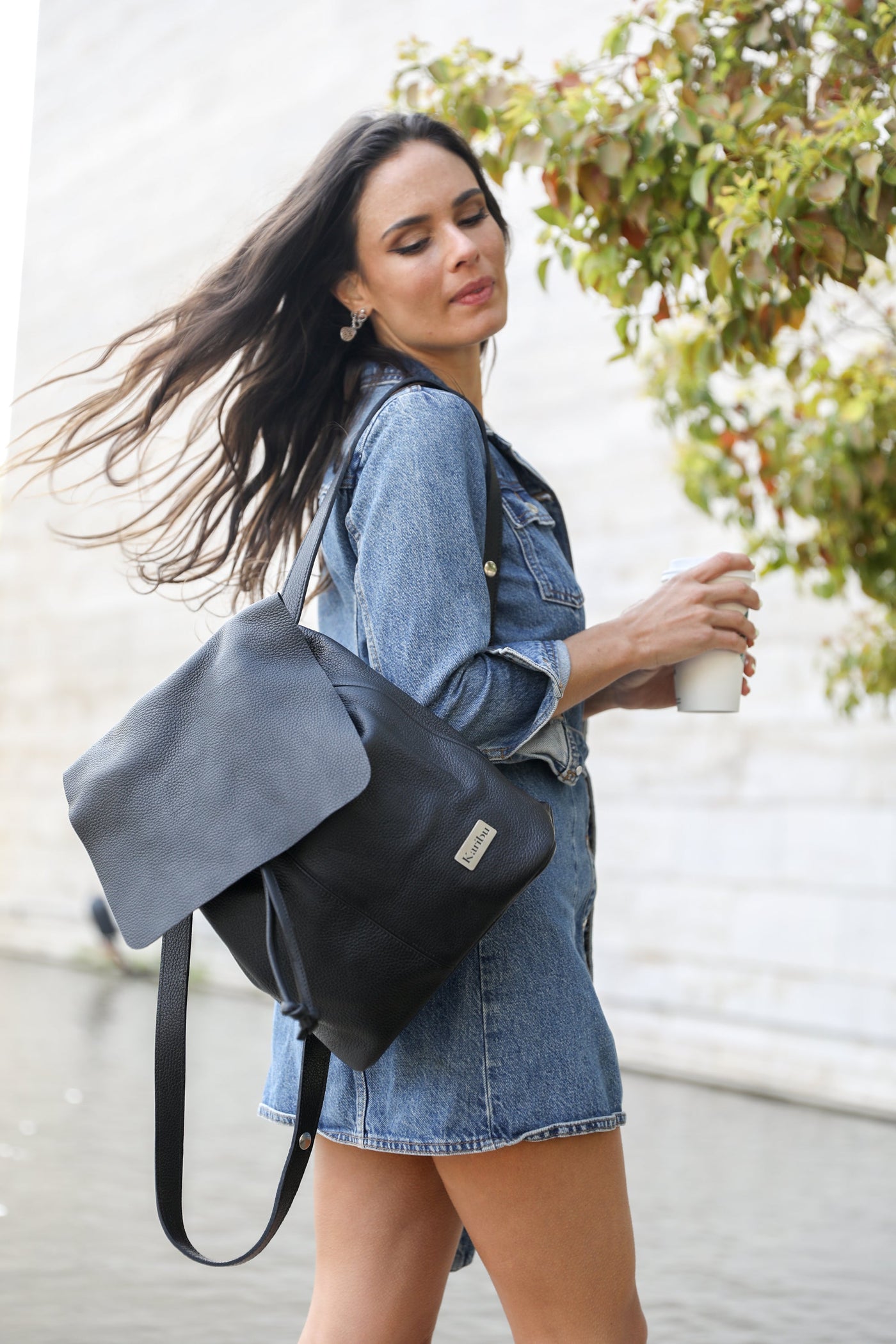 Sac à dos noir Bernardita - portefeuille