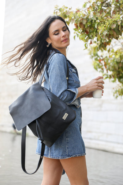 Sac à dos noir Bernardita - portefeuille