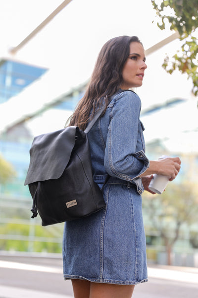 Sac à dos noir Bernardita - portefeuille