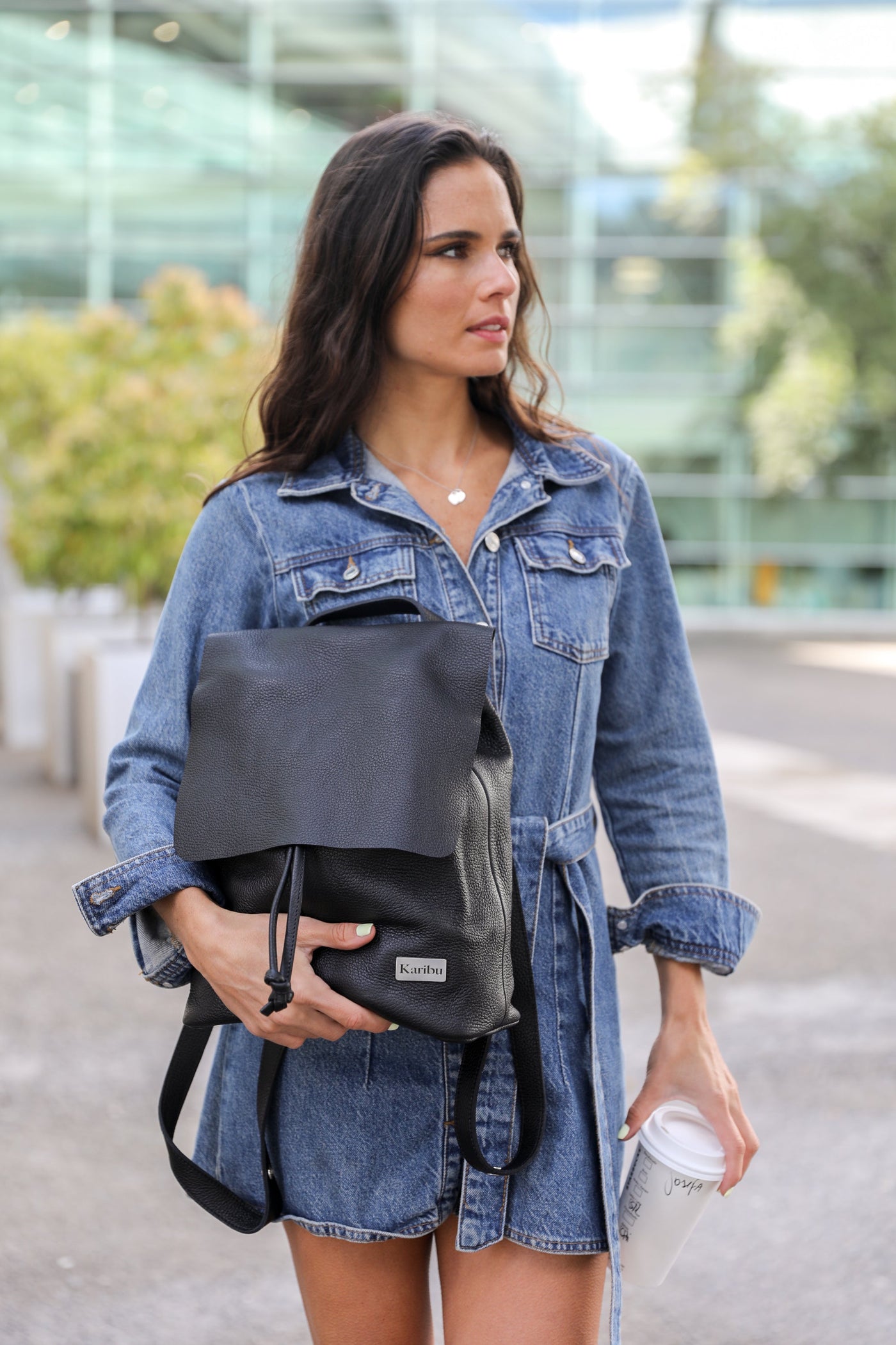 Sac à dos noir Bernardita - portefeuille