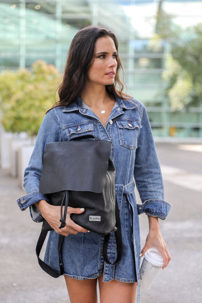 Sac à dos noir Bernardita - portefeuille