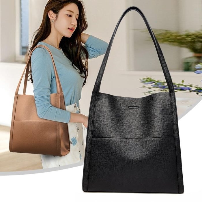 sac bandoulière simple en cuir véritable uni