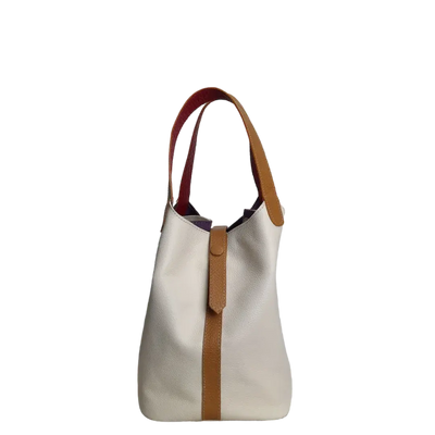 Sac en cuir pour femme Eva en cuir zèbre et talc