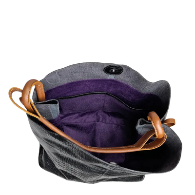 Sac à main en cuir noir pour femme Aubrey Reptil