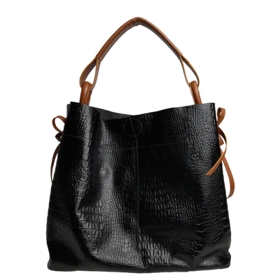 Sac à main en cuir noir pour femme Aubrey Reptil