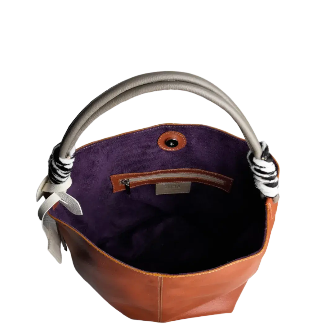 Sac à main en cuir pour femme Leah Ginger