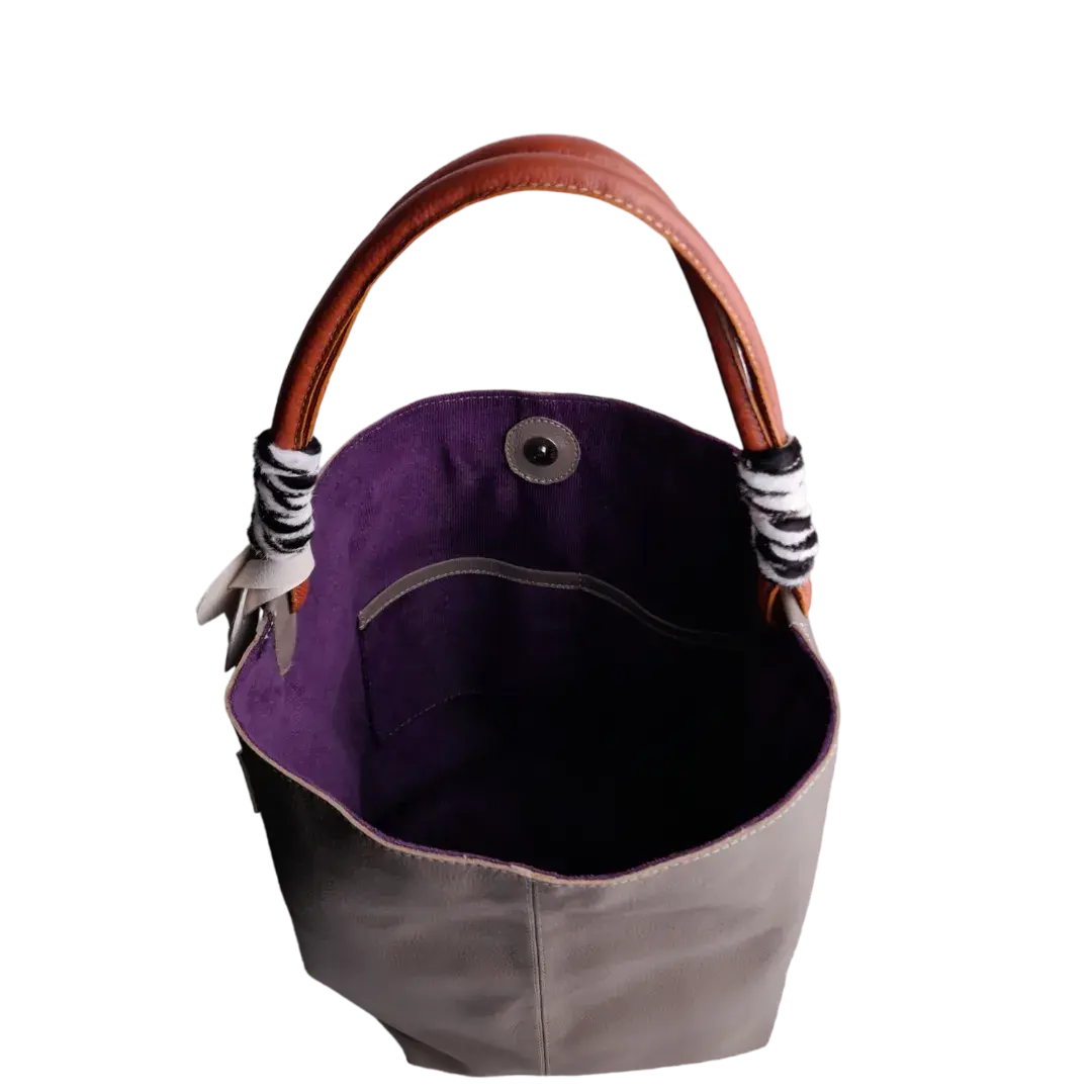 Sac à main en cuir Leah Taupe pour femme