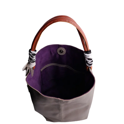 Sac à main en cuir Leah Taupe pour femme