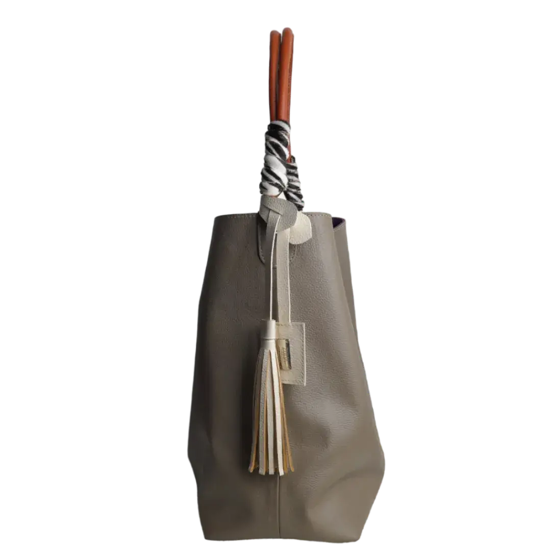 Sac à main en cuir Leah Taupe pour femme