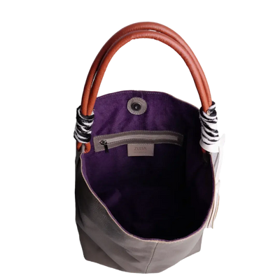 Sac à main en cuir Leah Taupe pour femme