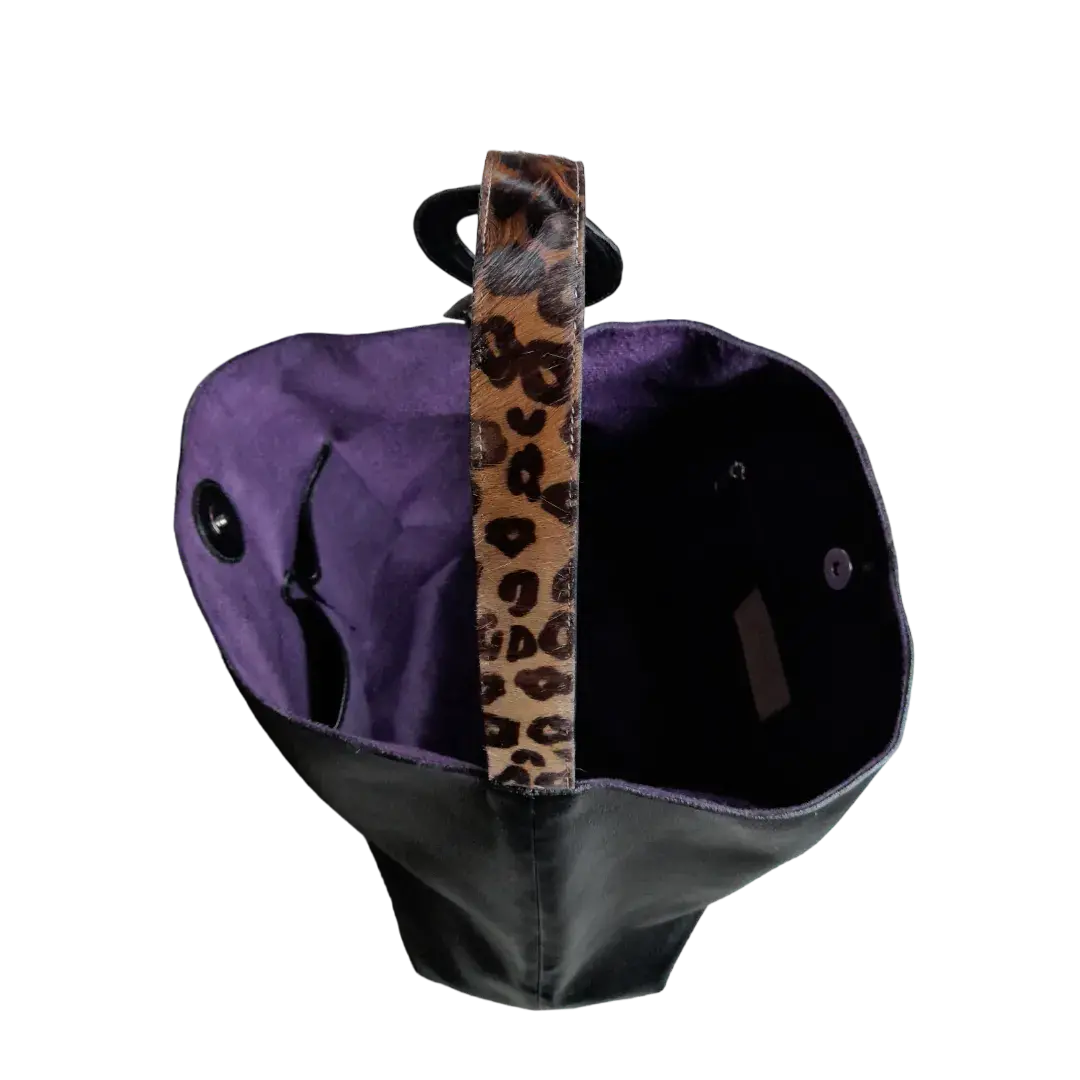 Sac Nora en cuir noir pour femme