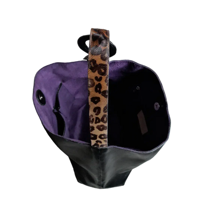 Sac Nora en cuir noir pour femme