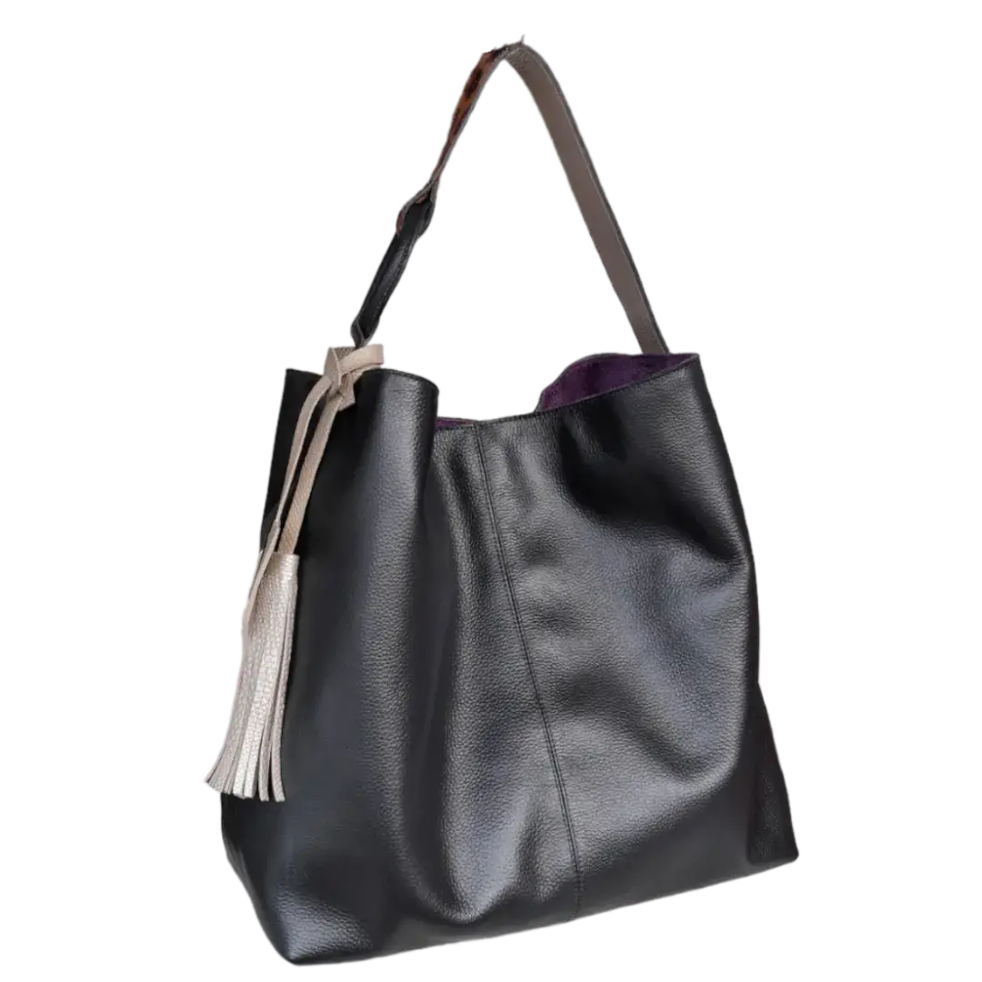 Sac Nora en cuir noir pour femme