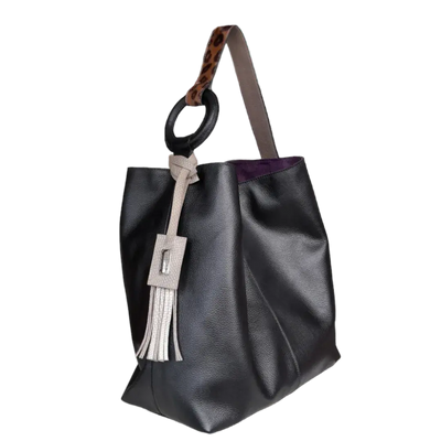 Sac Nora en cuir noir pour femme