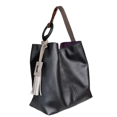 Sac Nora en cuir noir pour femme
