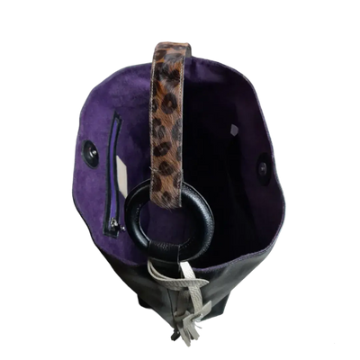 Sac Nora en cuir noir pour femme