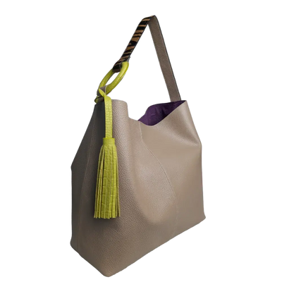 Sac en cuir pour femme Nora Taupe