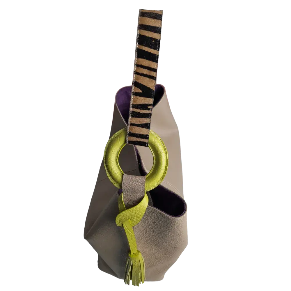 Sac en cuir pour femme Nora Taupe