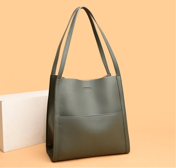 sac bandoulière simple en cuir véritable uni