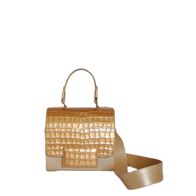 Sac à main en cuir blanc et or pour femme Elizabeth Coquito