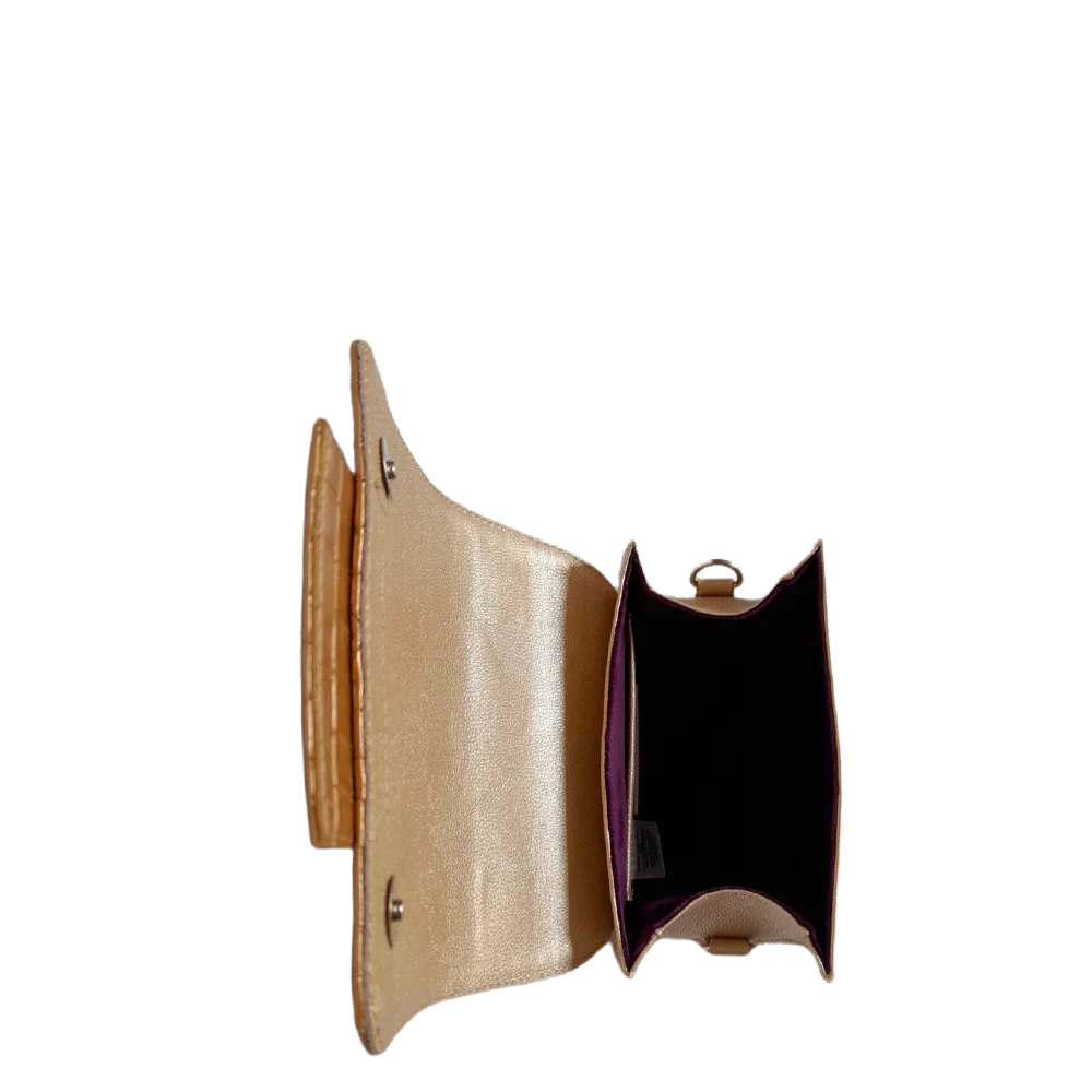 Sac à main en cuir blanc et or pour femme Elizabeth Coquito