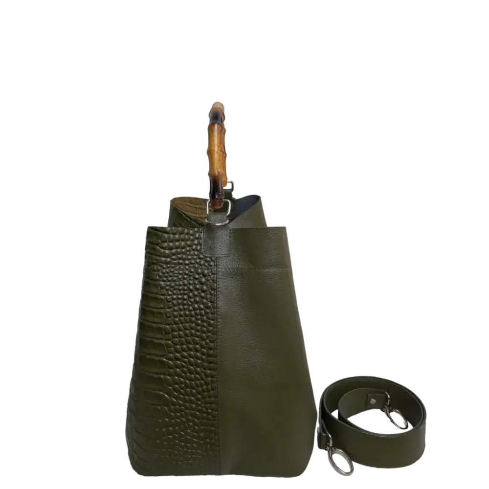 Sac en cuir pour femme Claire Glavial, couleur vert olive