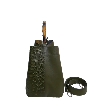 Sac en cuir pour femme Claire Glavial, couleur vert olive