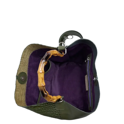 Sac en cuir pour femme Claire Glavial, couleur vert olive