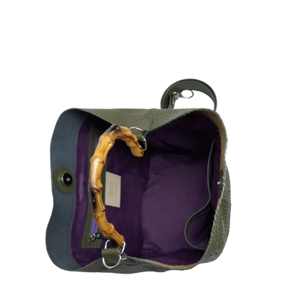 Sac en cuir pour femme Claire Glavial, couleur vert olive