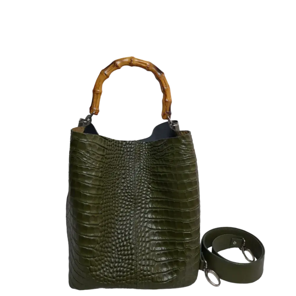 Sac en cuir pour femme Claire Glavial, couleur vert olive