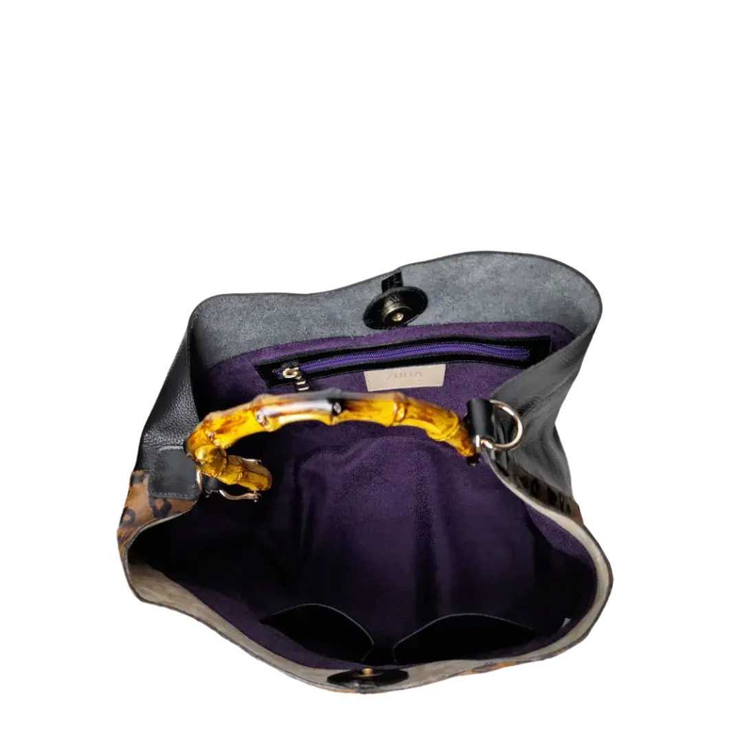 Sac Claire Jaguar en cuir noir pour femme