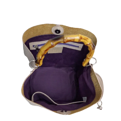 Sac en cuir Claire pour femme, couleur reptile nude