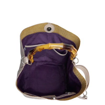 Sac en cuir Claire pour femme, couleur reptile nude