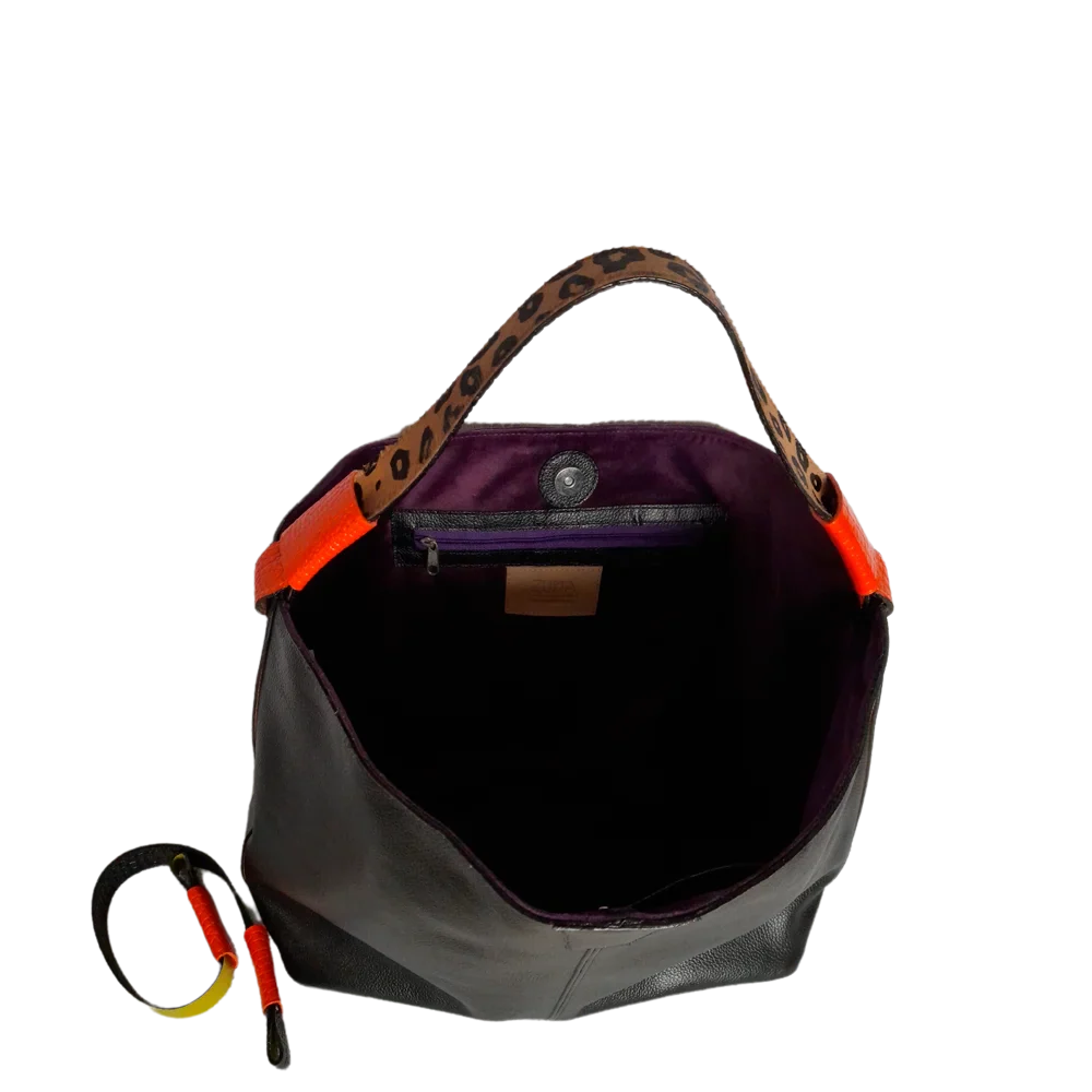 Sac Addison en cuir noir pour femme