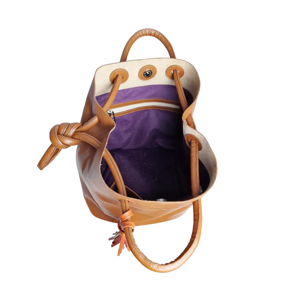 Sac en cuir pour femme Brigitte Miel