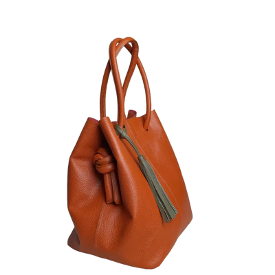 Sac en cuir orange pour femme Brigitte