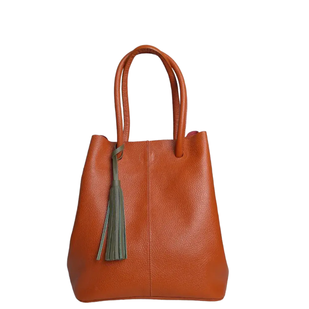 Sac en cuir orange pour femme Brigitte