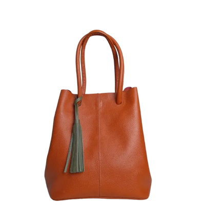 Sac en cuir orange pour femme Brigitte