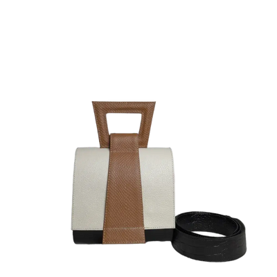 Sac à main Clara Reptil en cuir noir pour femme, avec poudre de talc