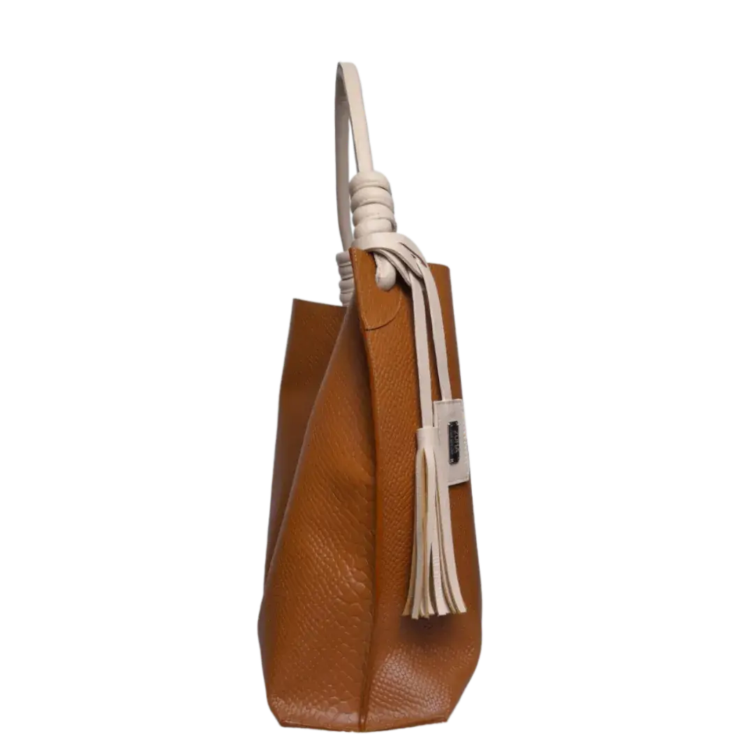 Sac à main en cuir Fernanda Anaconda Honey pour femme