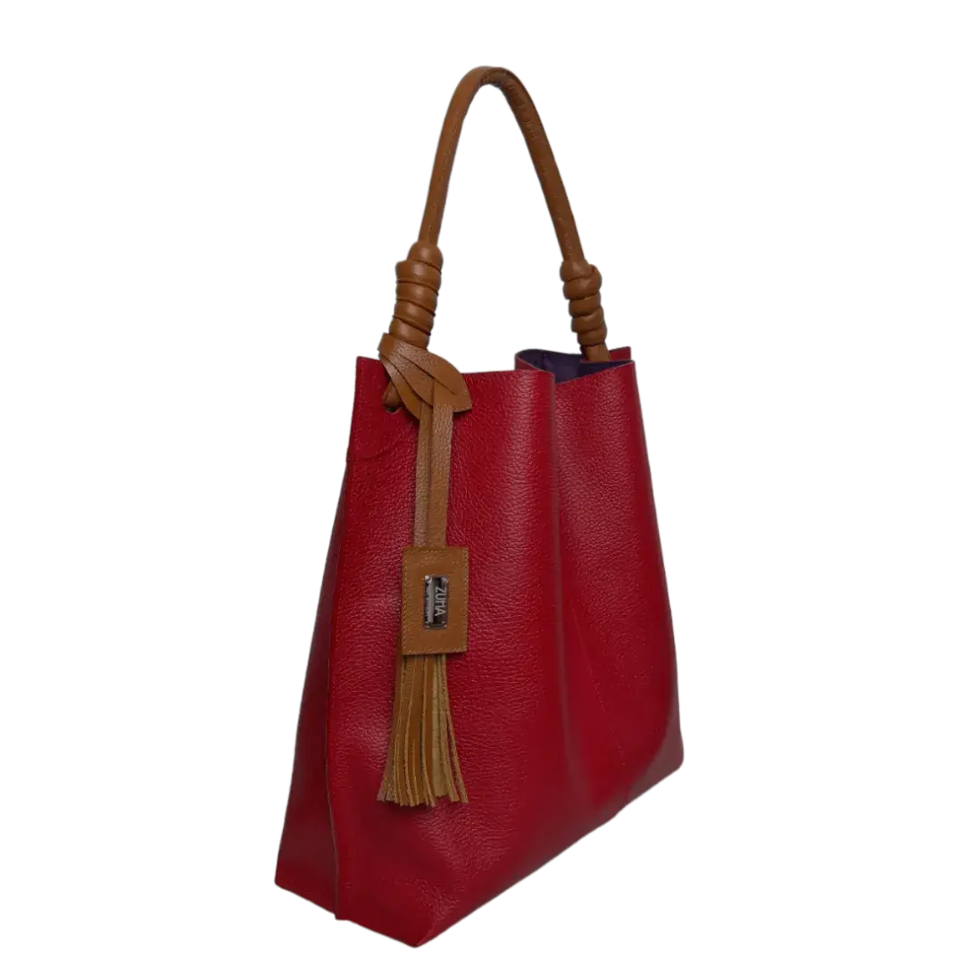 Sac Fernanda en cuir rouge pour femme