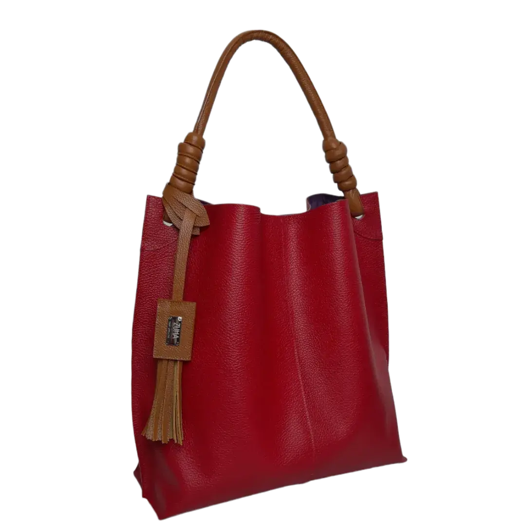Sac Fernanda en cuir rouge pour femme