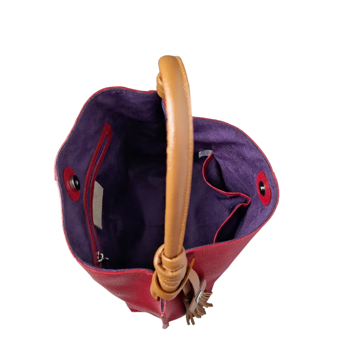 Sac Fernanda en cuir rouge pour femme