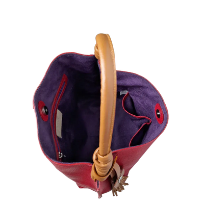 Sac Fernanda en cuir rouge pour femme