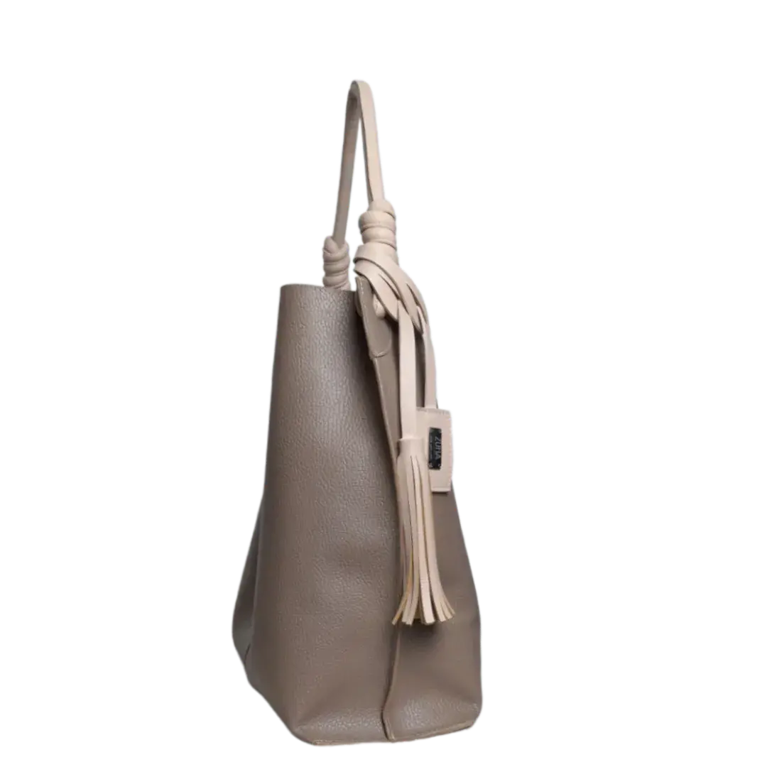 Sac en cuir Fernanda Taupe pour femme